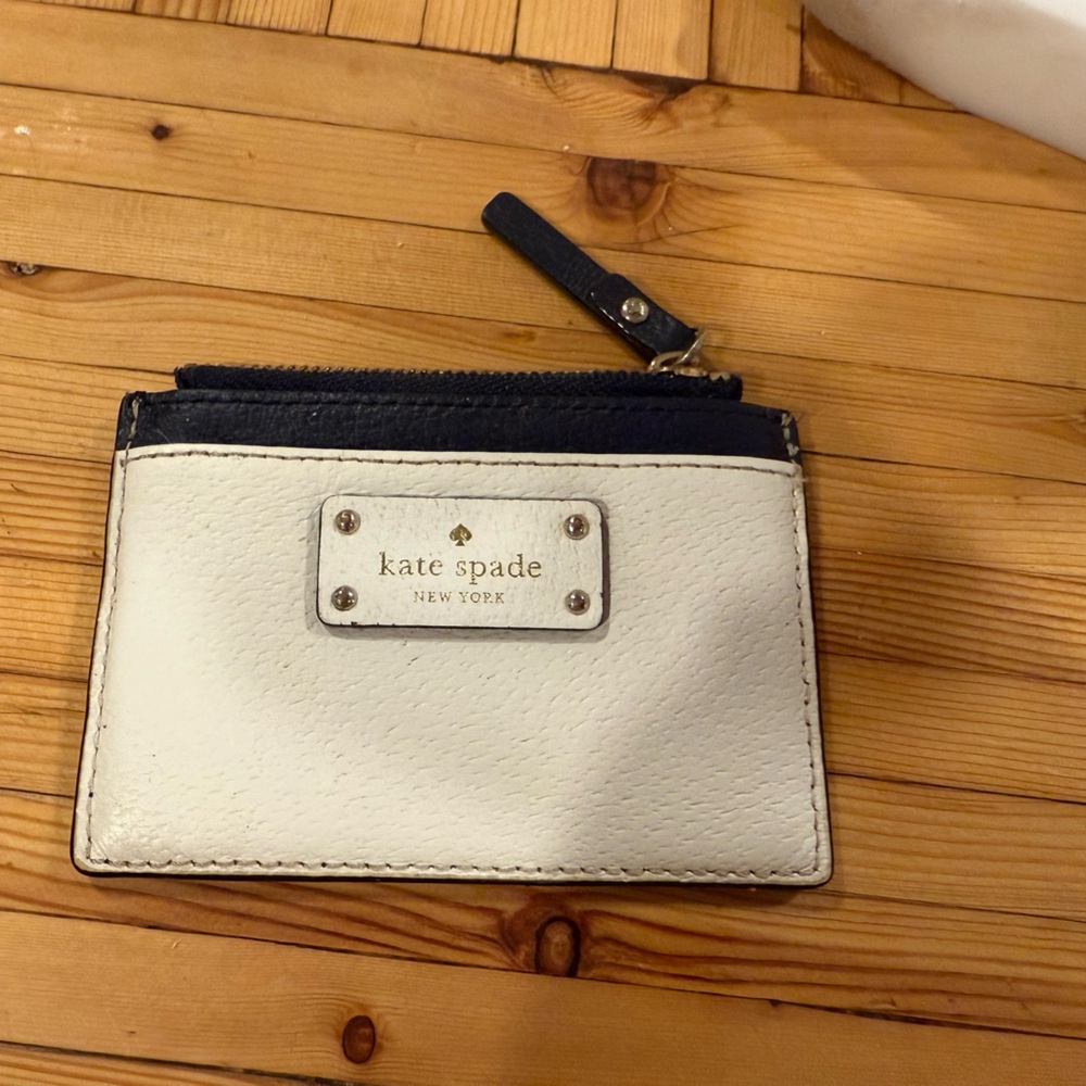 Kate Spade Blue and White Card Wallet